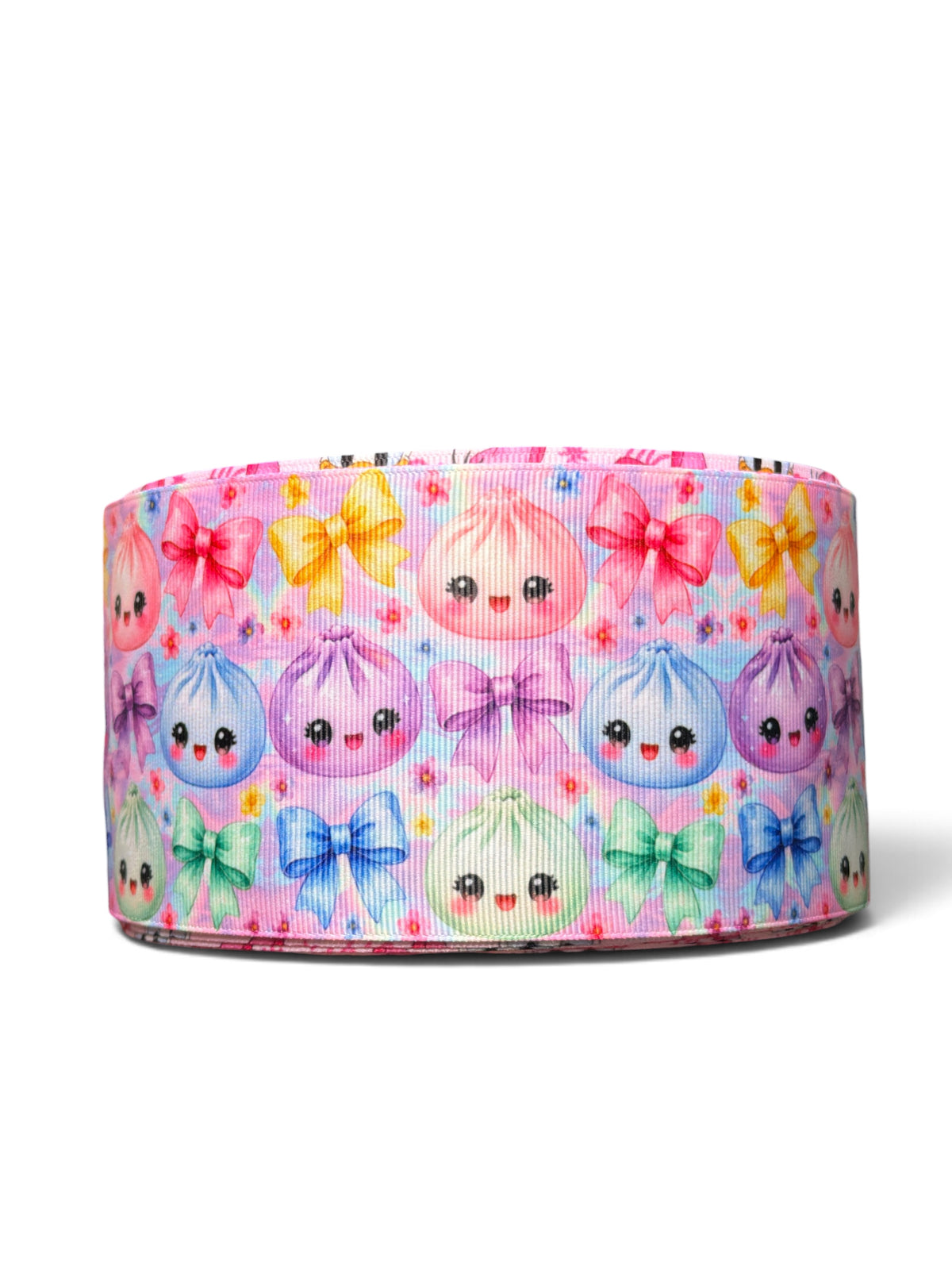 3 Yards 7.5cm m/3inch Dumplings and Coquettes Printed Grosgrain