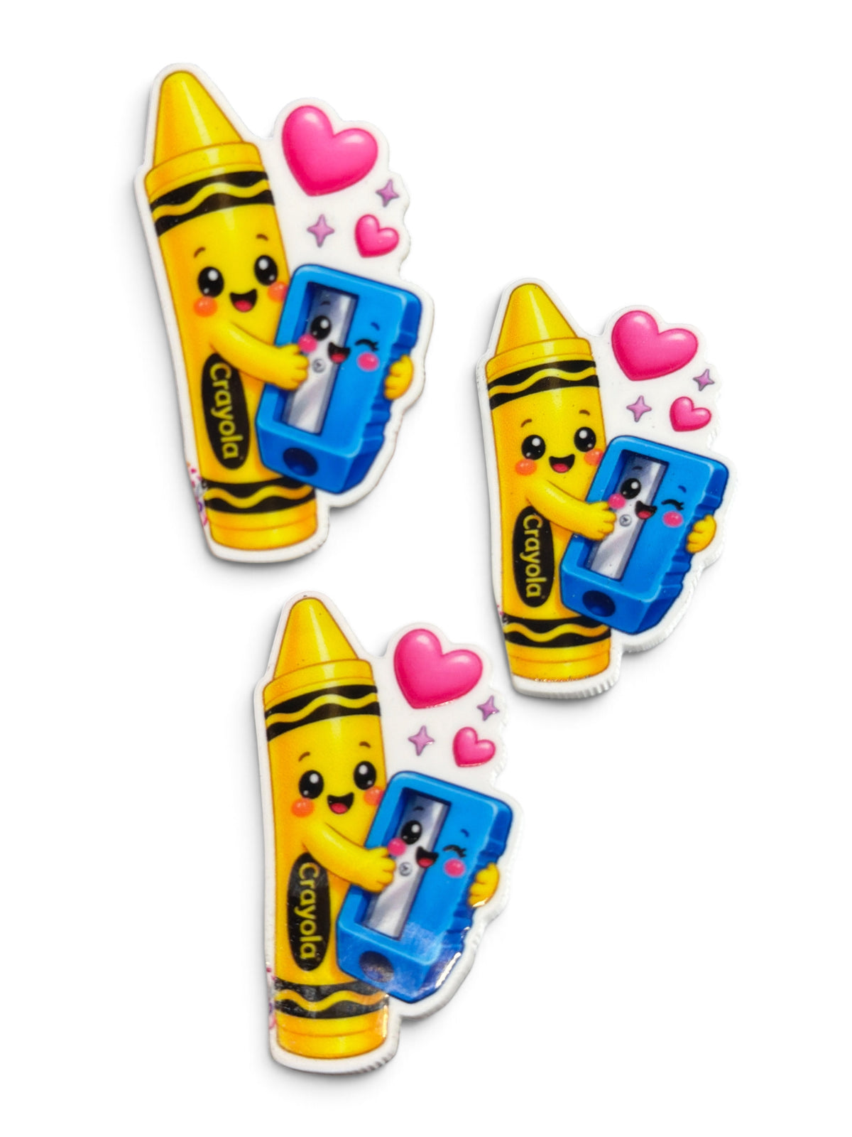 3 resins Flat Planar Yellow Happy Crayon resins 5cm