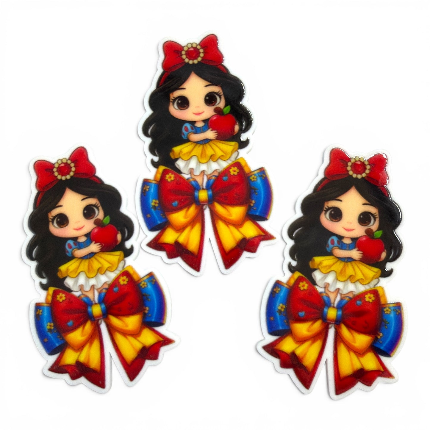 3 Resins 5cm Epoxy Finish - Snow Princess Magic Bow