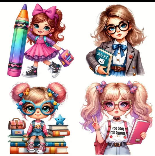 Transfer #104 Big Pencil School Girls Sheet