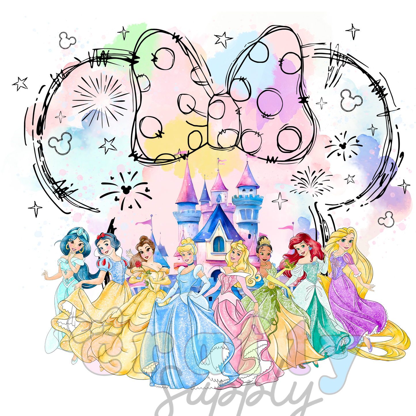 #287 Transfer DTF Princesses Minie Ears