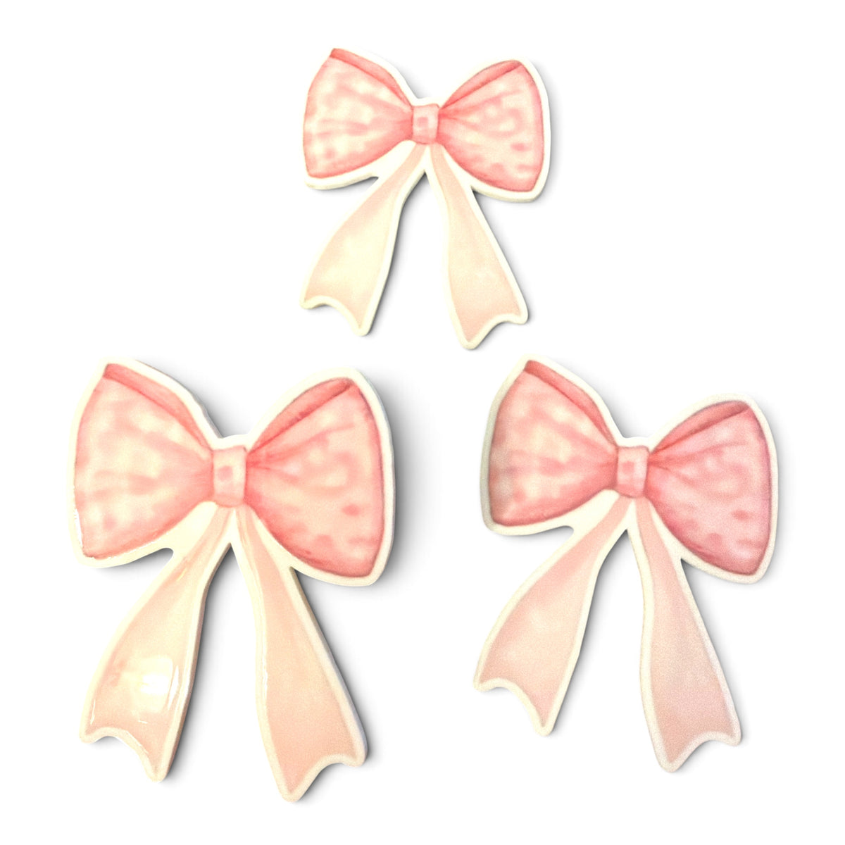 3 resins Flat Planar Pinky Bows 5cm RES-190