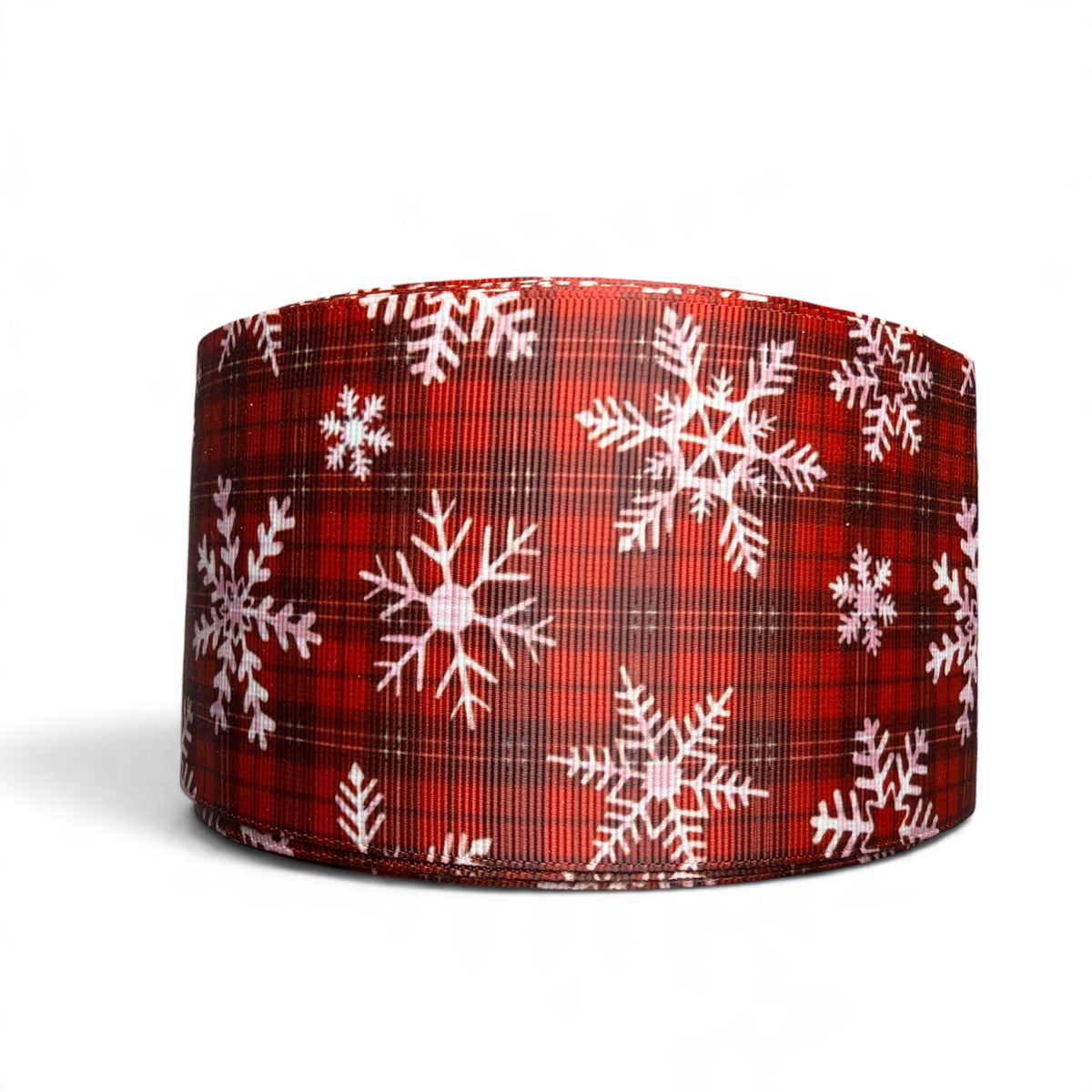 3 Yards 7.5cm-3inch White Snowflake Printed Grosgrain
