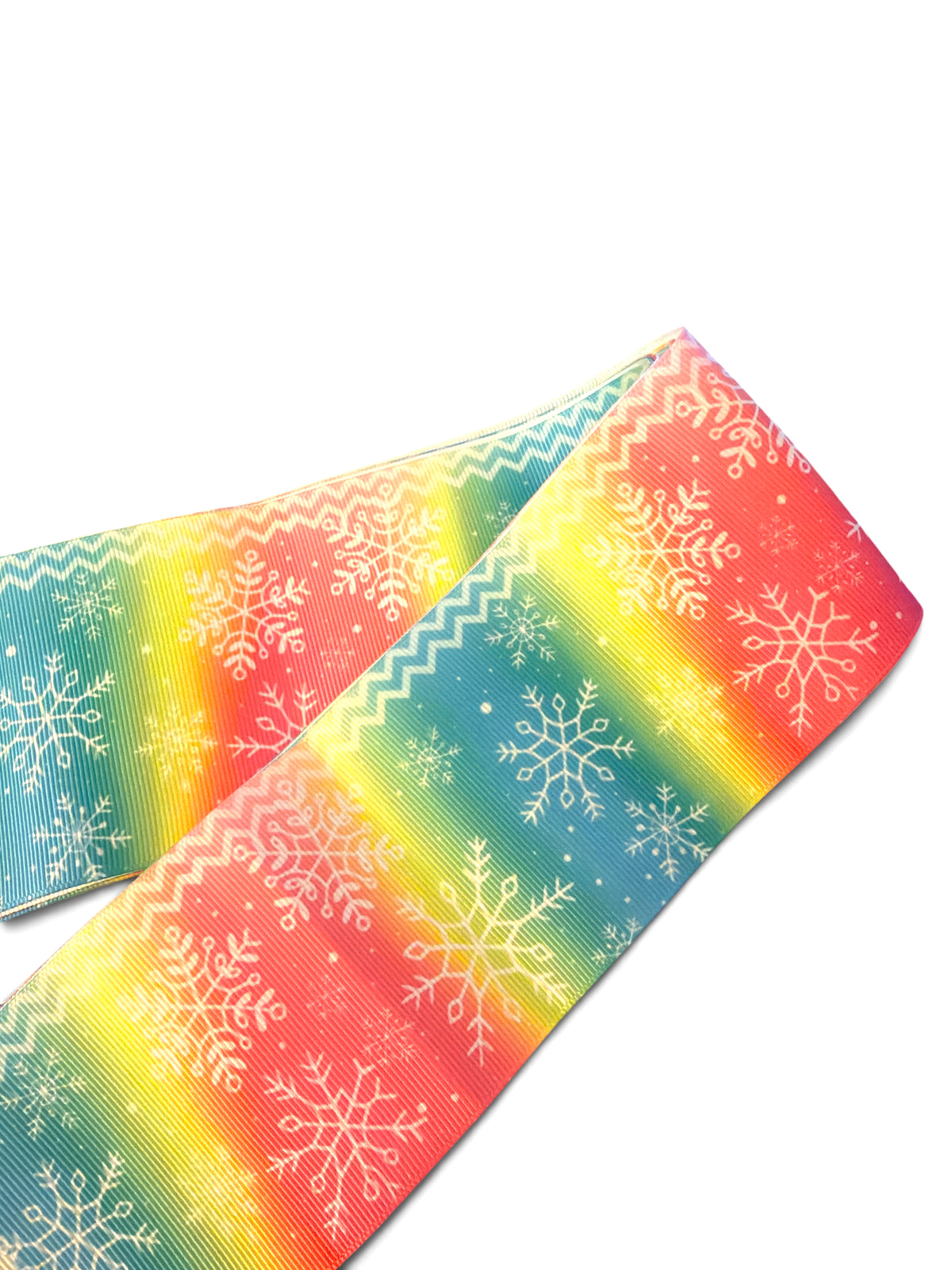 3 Yards 7.5cm-3inch Colorful Snowflakes Printed Grosgrain PRNT3-16