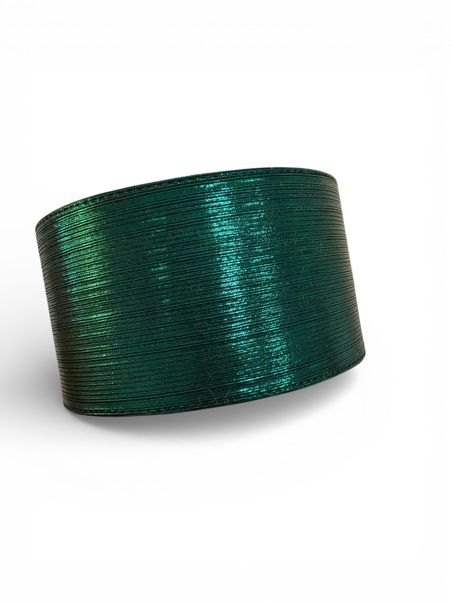 Soft Metallic Fabric Ribbon Dark Green