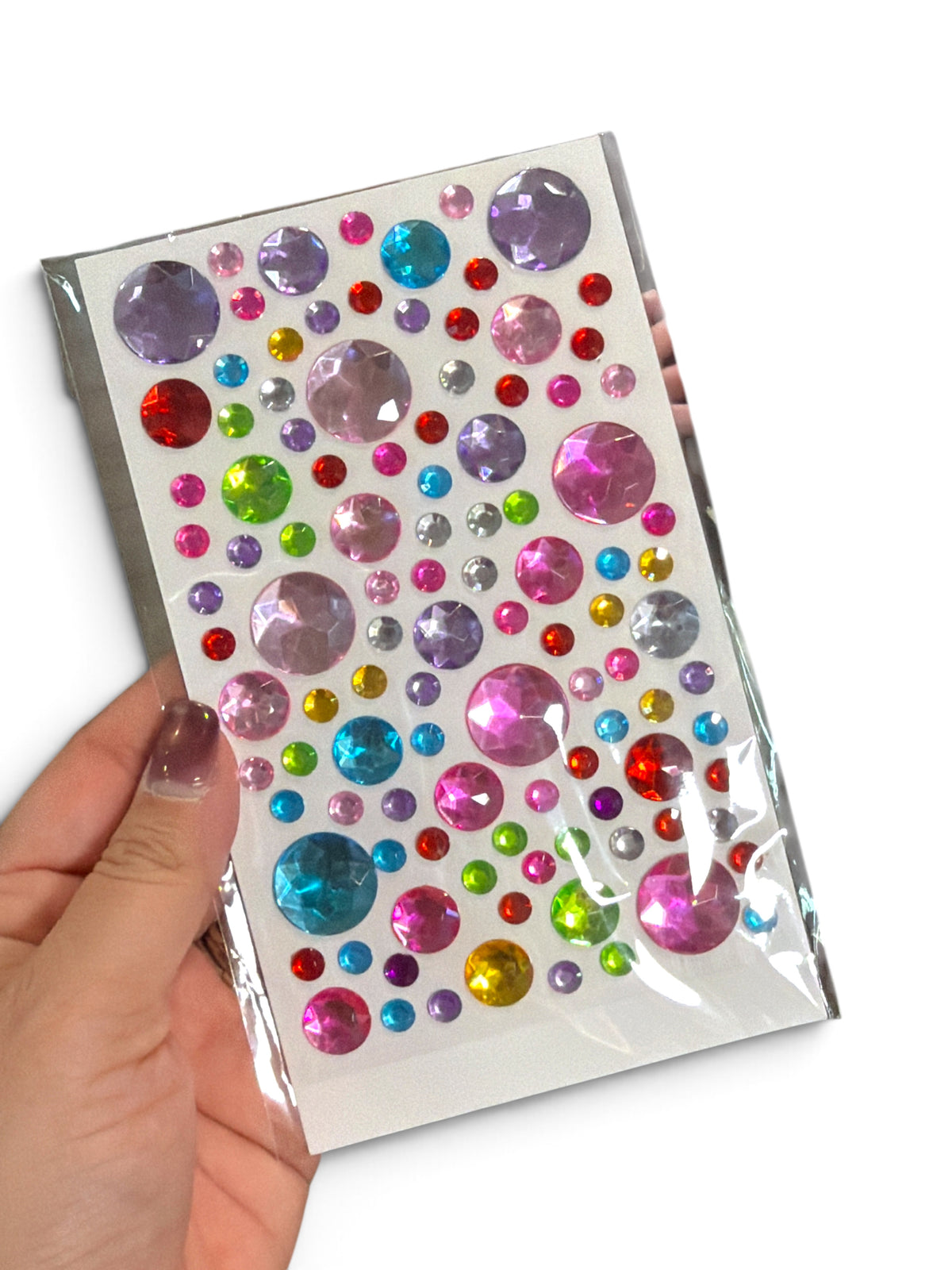 Stencil Circle Hard Plastic Rhinestone With Self Adhesive