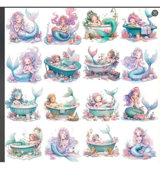 Mermaids Bath Transfer Sheet