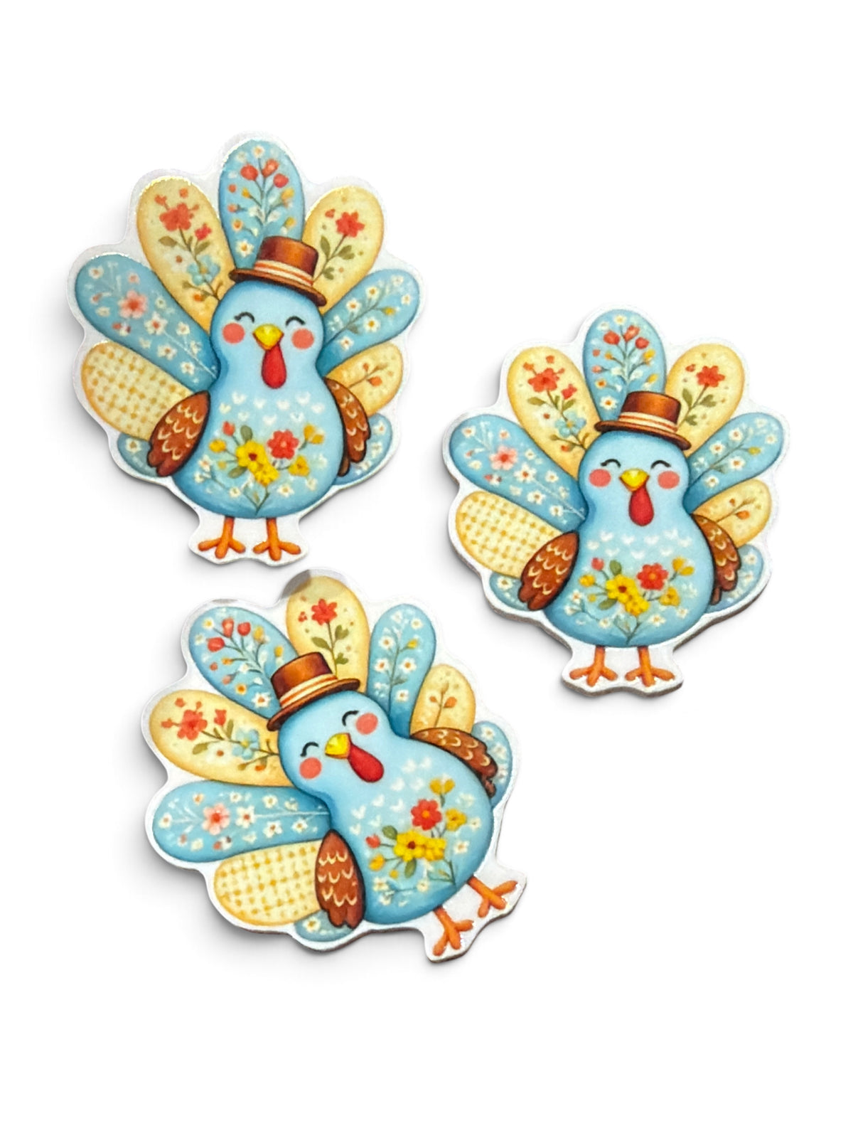 3 resins Flat Planar resins Cute Turkey 5cm