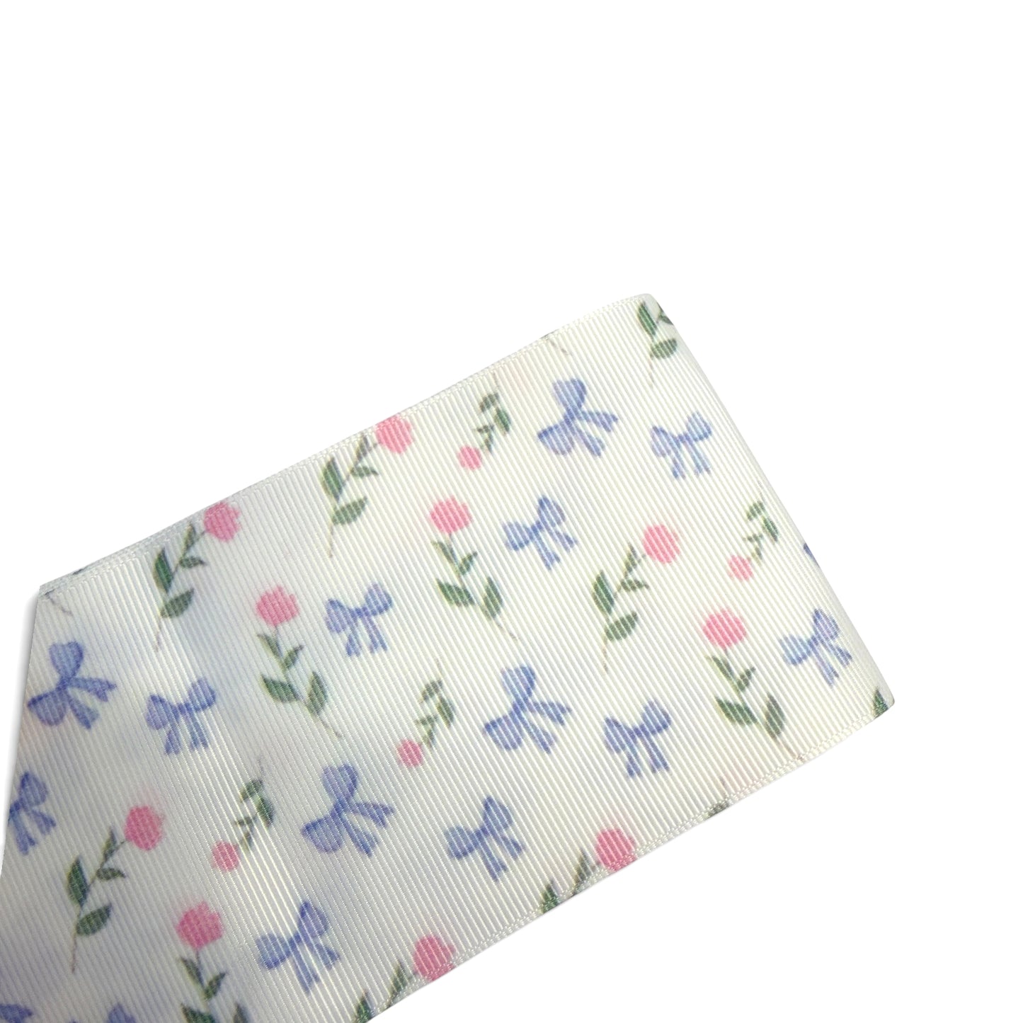 3 yards roll 7.5cm/3inch Tulip Blue Bows