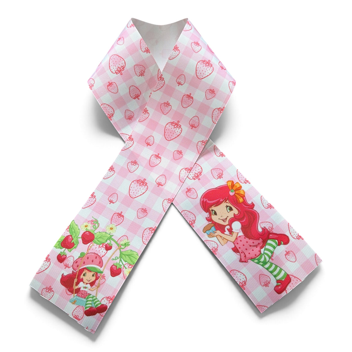 3 Strips 7.5cm /3in wide. Squares Strawberry 31 inchs Ribbon Printed Grosgrain SKU PRNT03