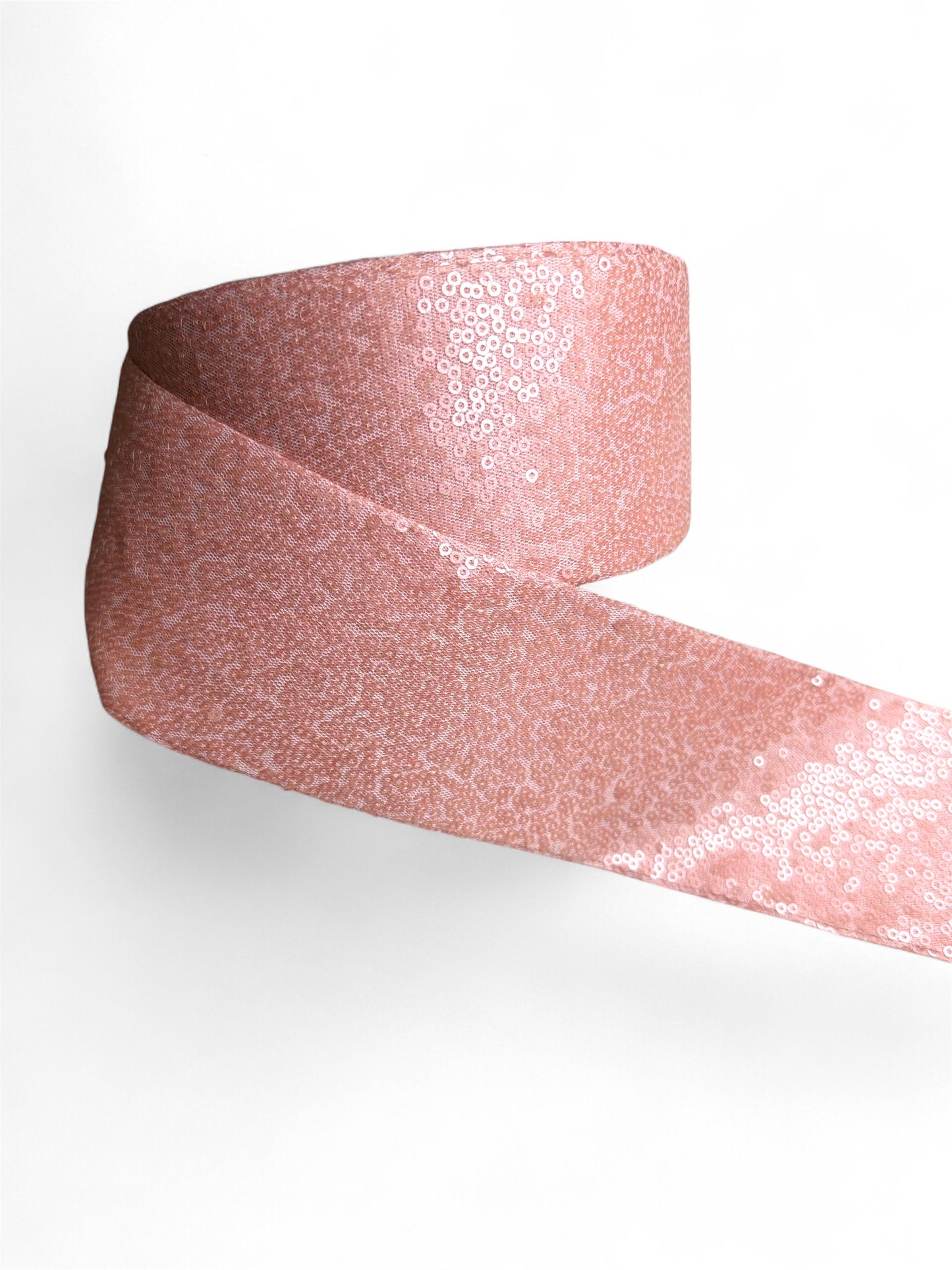Matte Creamy Pink Sequin Ribbon 7.5 cm 1 Yard Matte Creamy Pink
