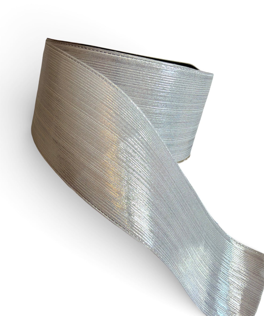 Silver Soft Metallic Fabric Ribbon