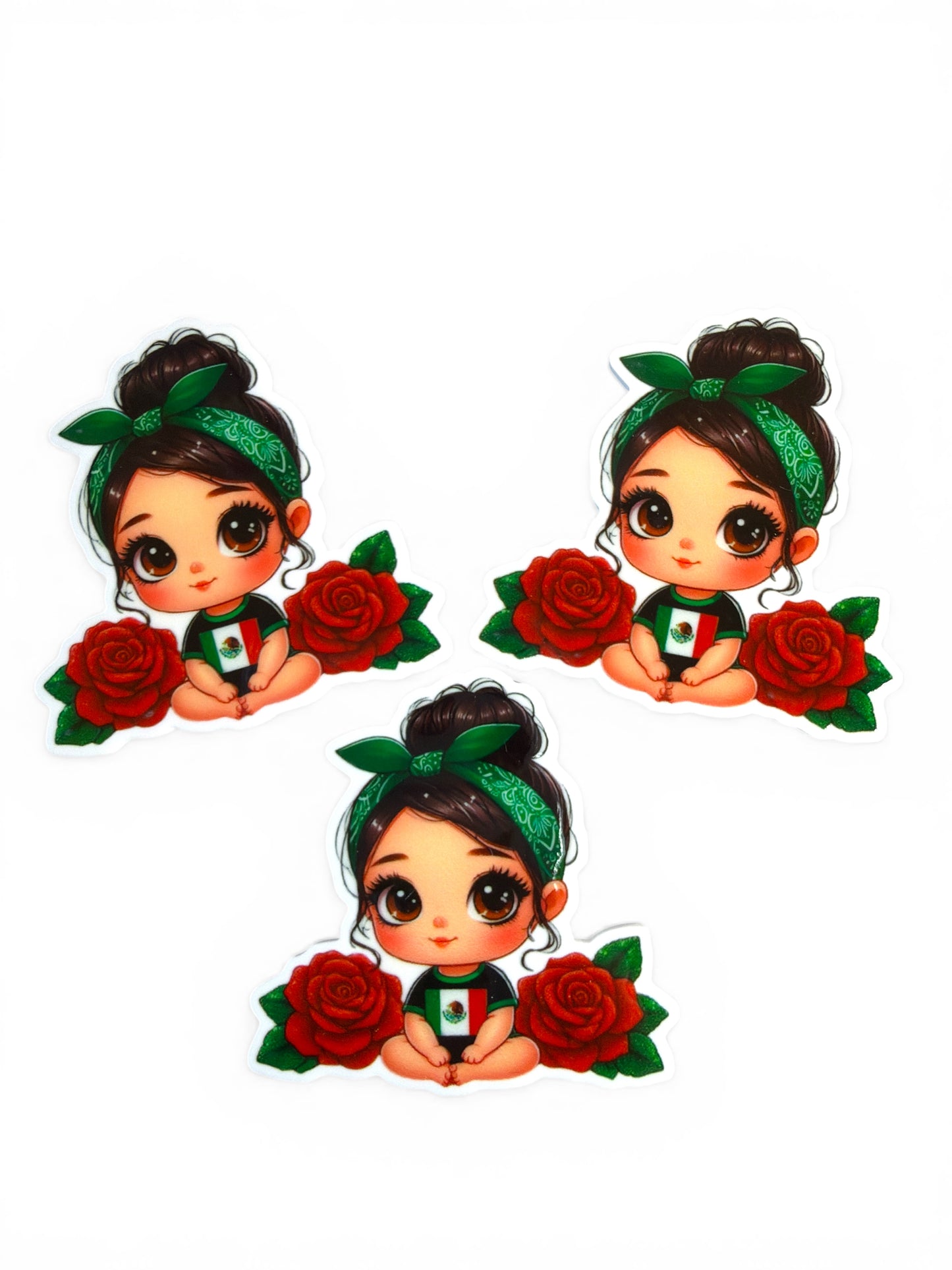 3 resins 5cm Red Roses Baby