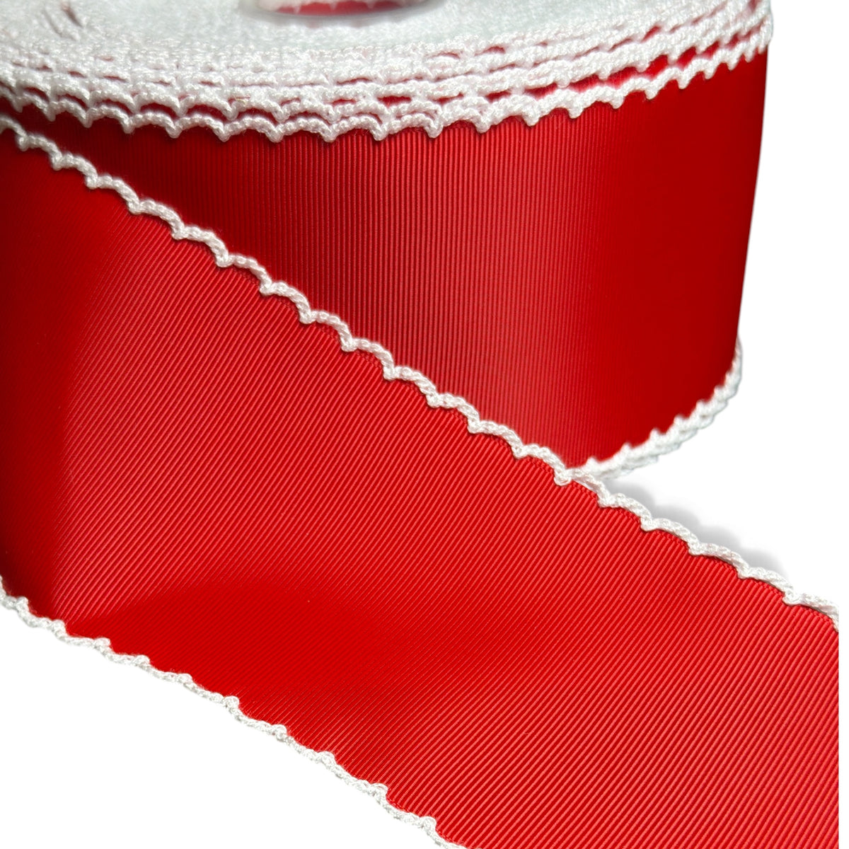3 Yards 7.5cm-3inch Moonstich Red Grosgrain
