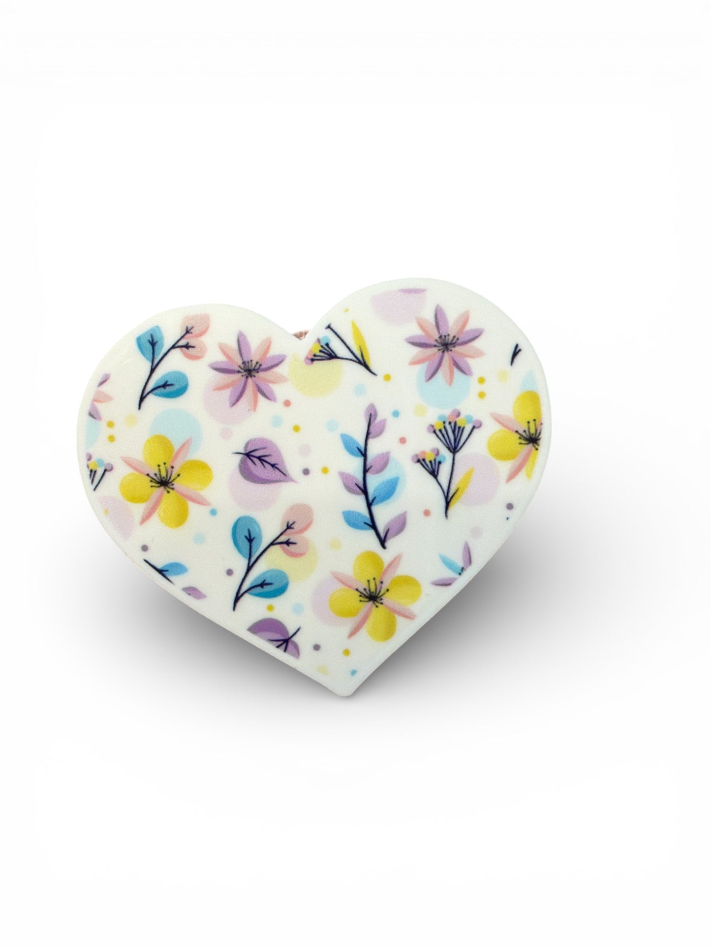 1 resin 5cm Lilac Heart Flowers Planar