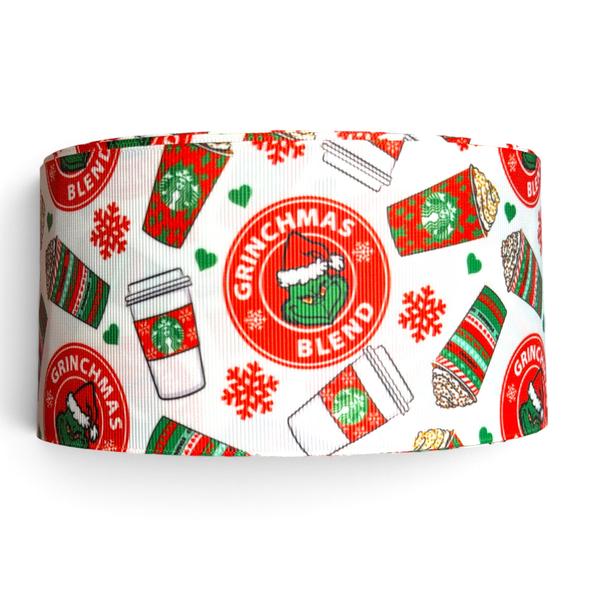 3 Yards 7.5cm-3inch Christmas Latte Printed Grosgrain