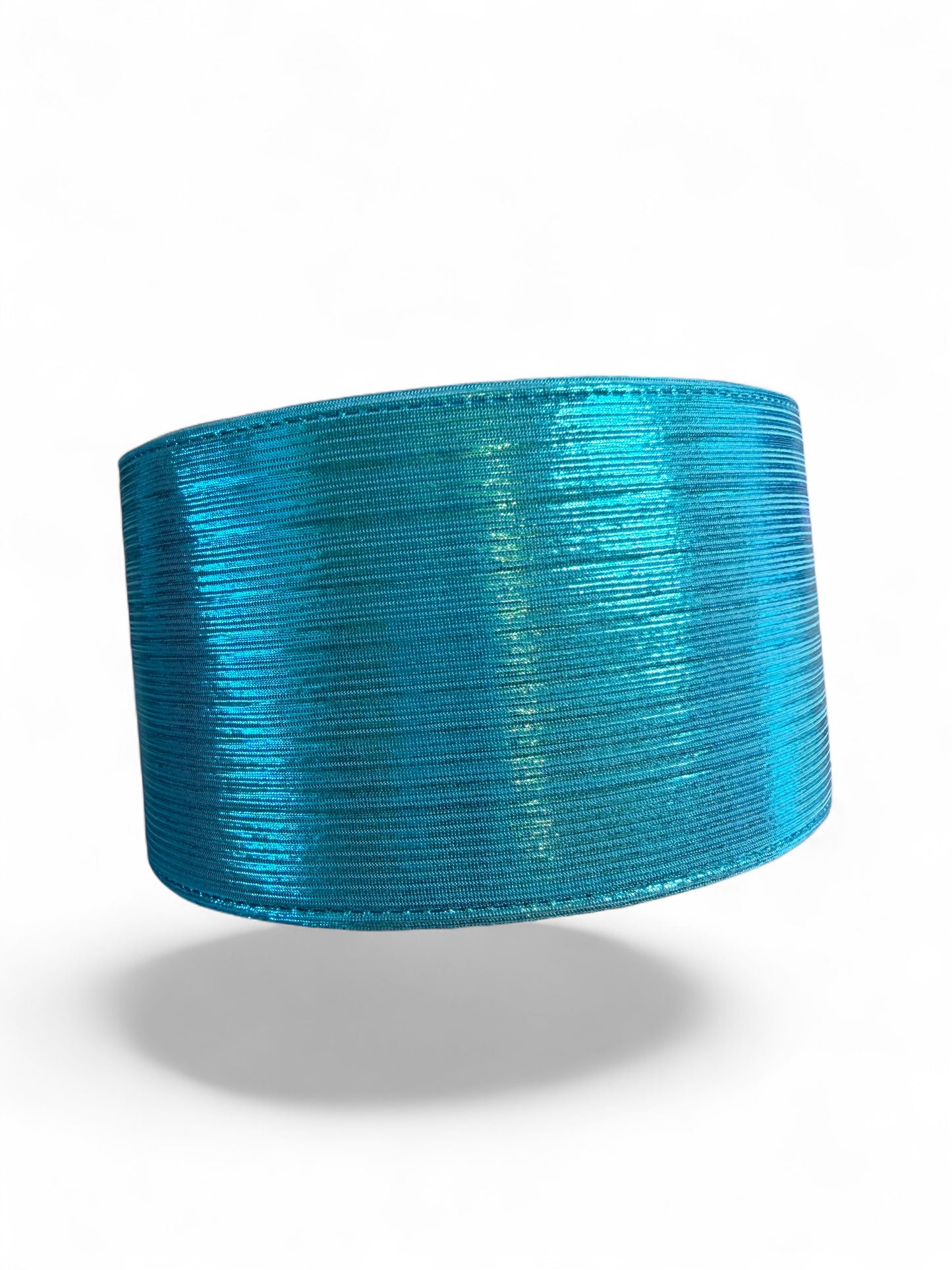 Blue Metallic Fabric Ribbon