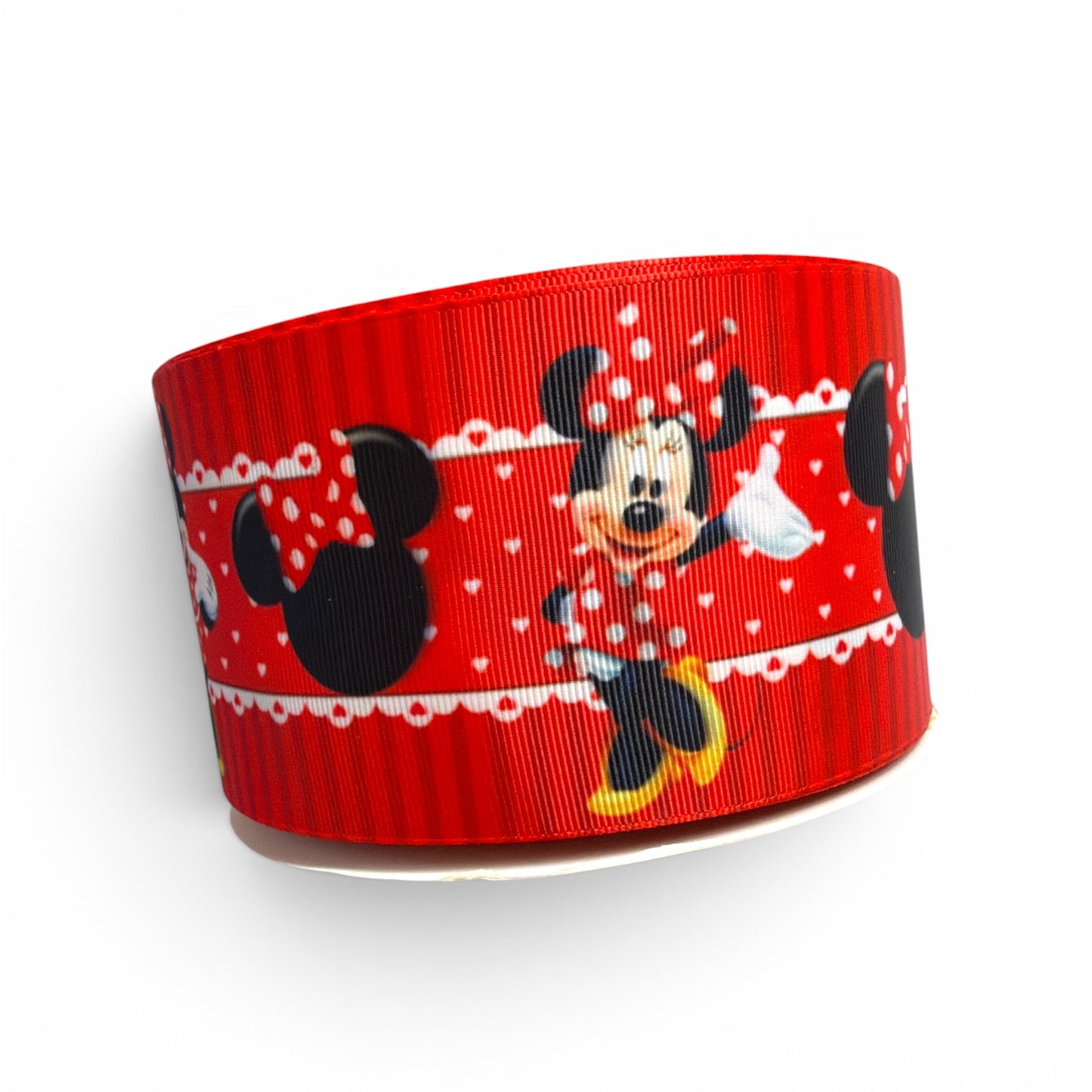 3 Yards Happy Minnie Classic Red 7.5cm /3inch Ribbon Printed Grosgrain