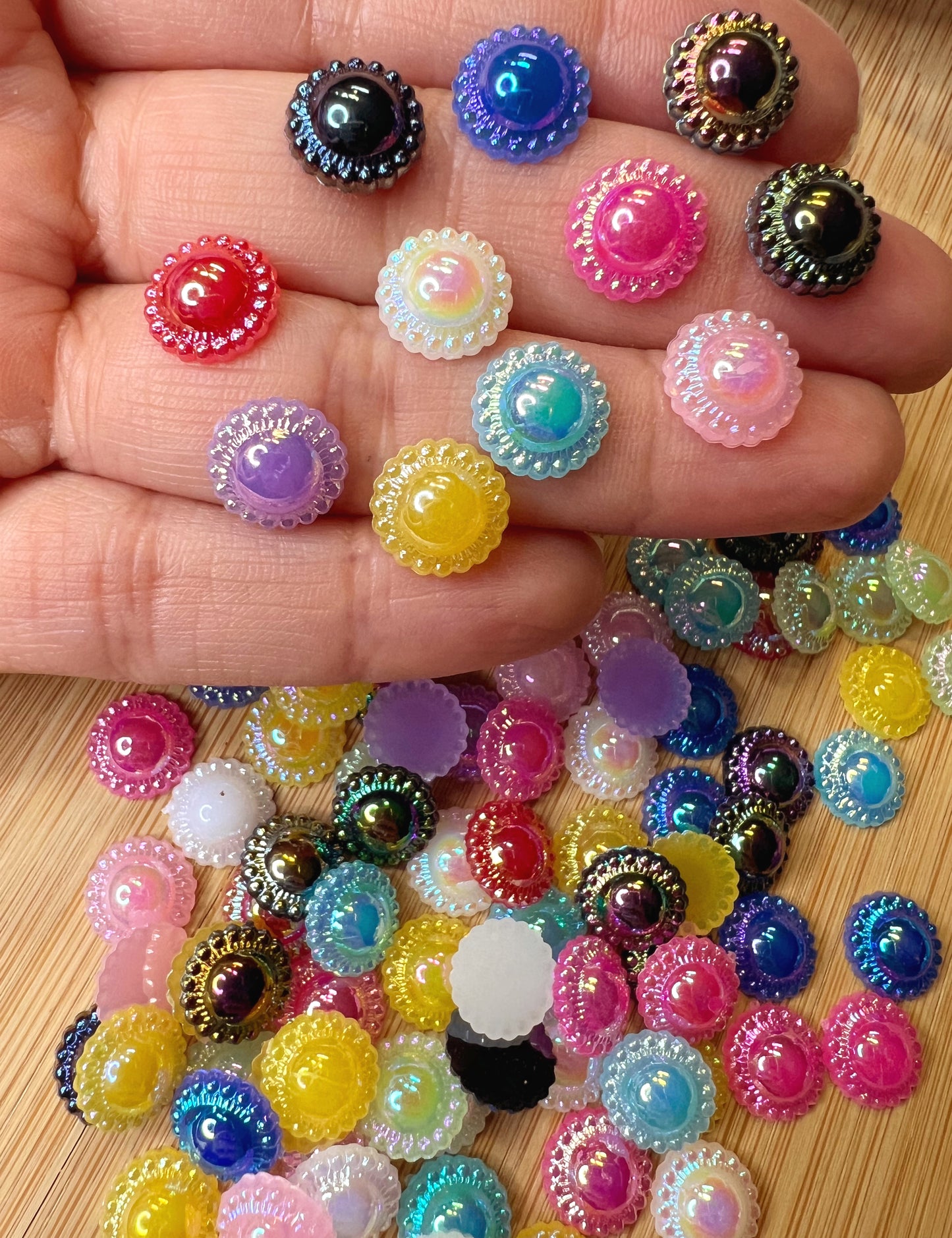 100 piezas mini perlas de plástico