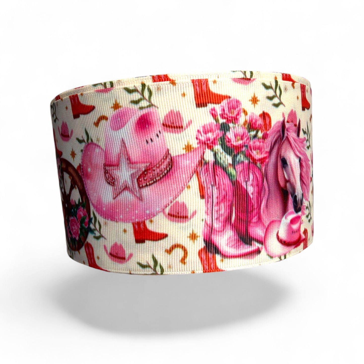 7.5cm/3inch Ribbon Pink Star Cowgirl