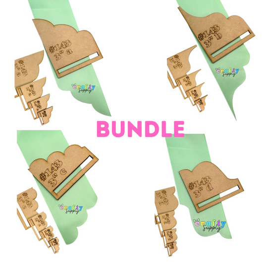 #143-4 Sets Ribbon Edges MDF Templates