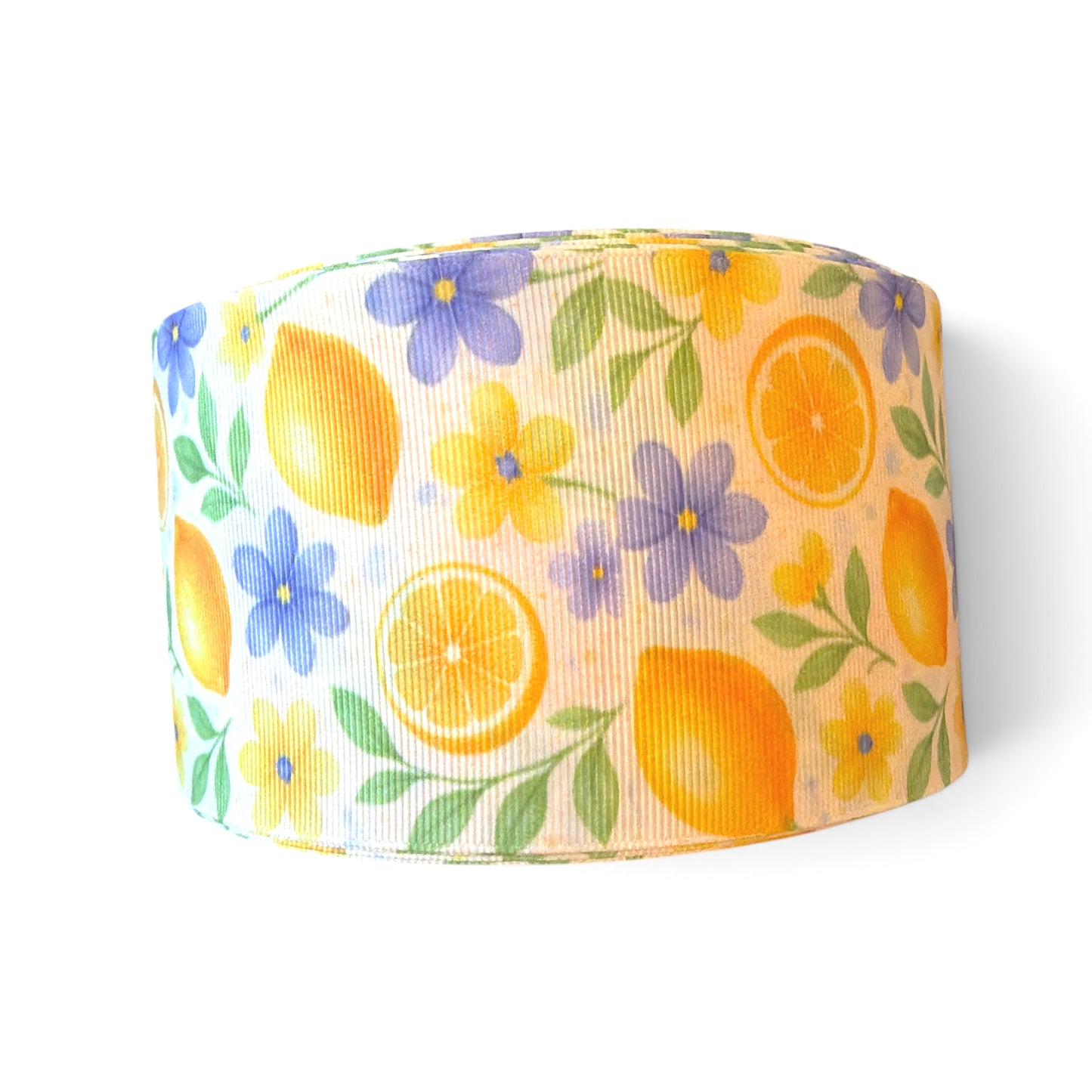 7.5cm/3inch Summer Lemons Ribbon