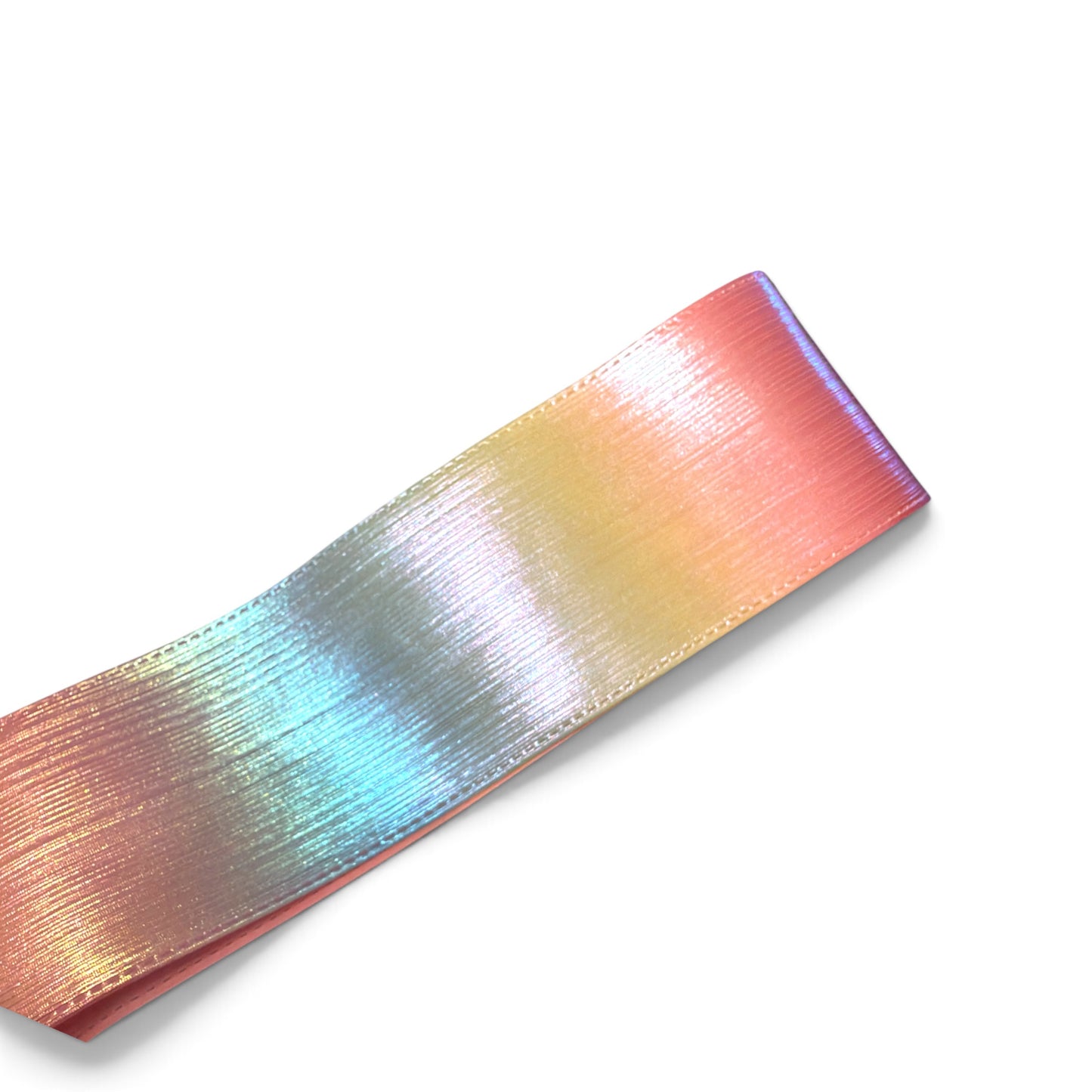 1 yard 7.5cm/3in Holographic Pastels Rainbow Metallic Rain Ribbon RN3-48