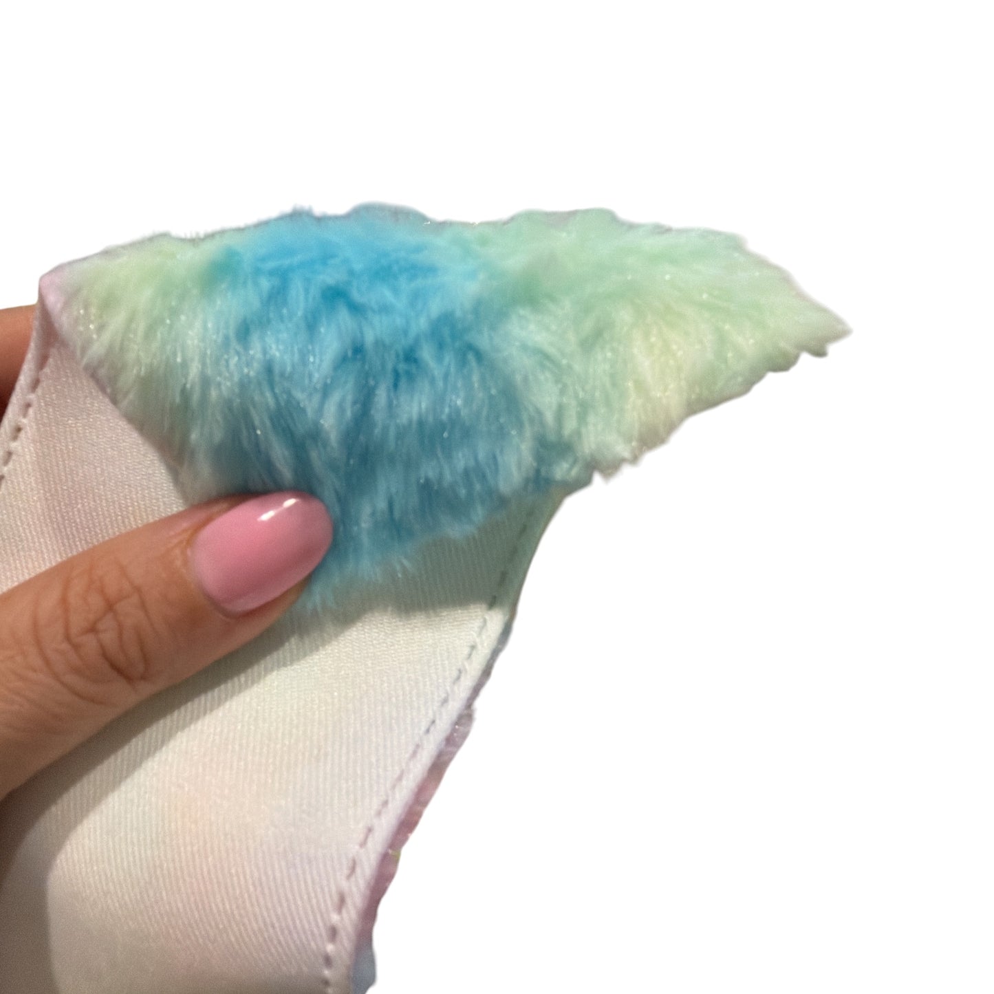 1 yard 7.5cm/3inch wide Plushie Fur Ribbon Mix Pastels 1