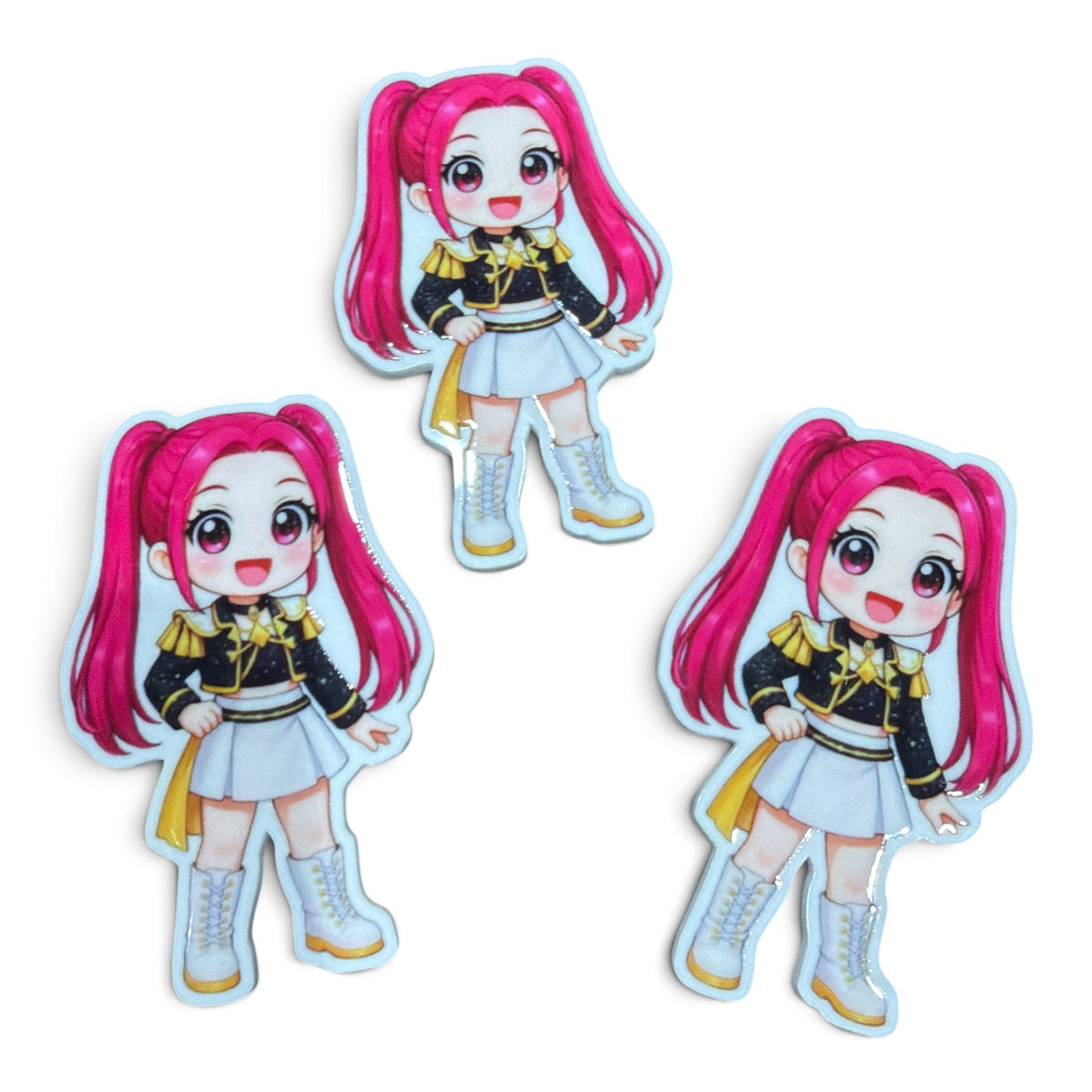 3 resins Flat Planar Warrior Girl Golden red Hair 5cm RES-179