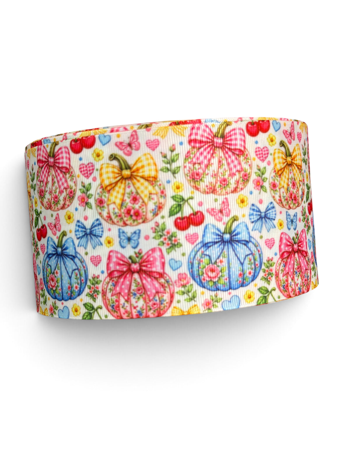 3 Yards 7.5cm m/3inch Happy Pumpkins Printed Grosgrain