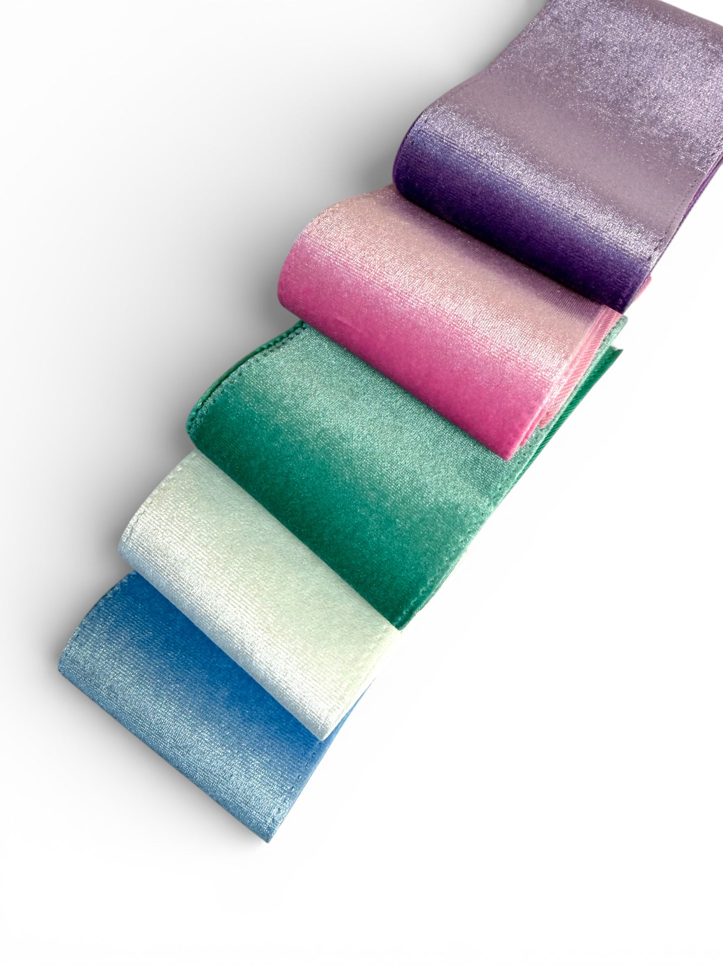 5 yards 7.5cm (3inch) Set Velvet Pastels Ribbon