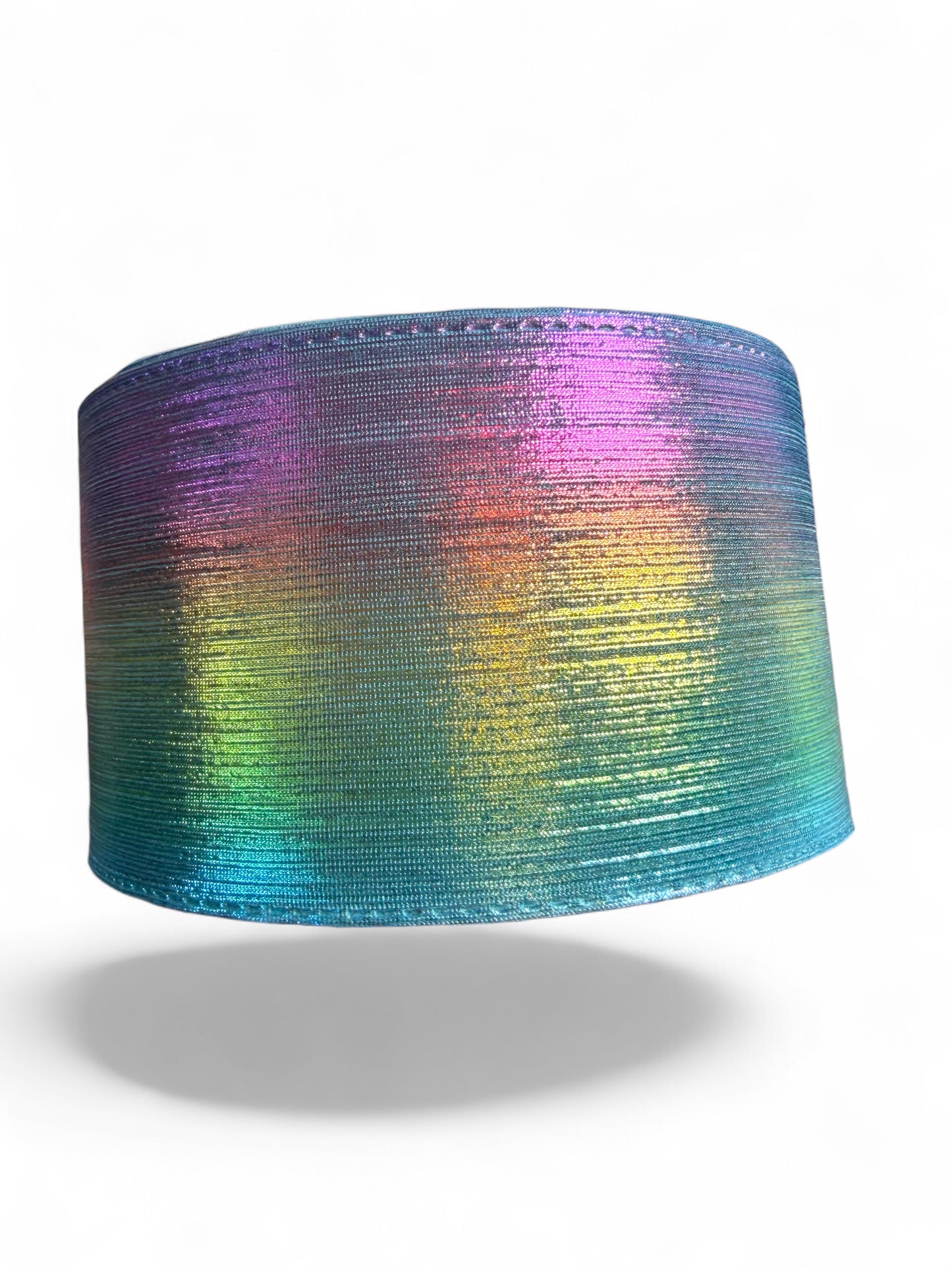 Blue Rainbow Soft Fabric Metallic Ribbon 1 yard