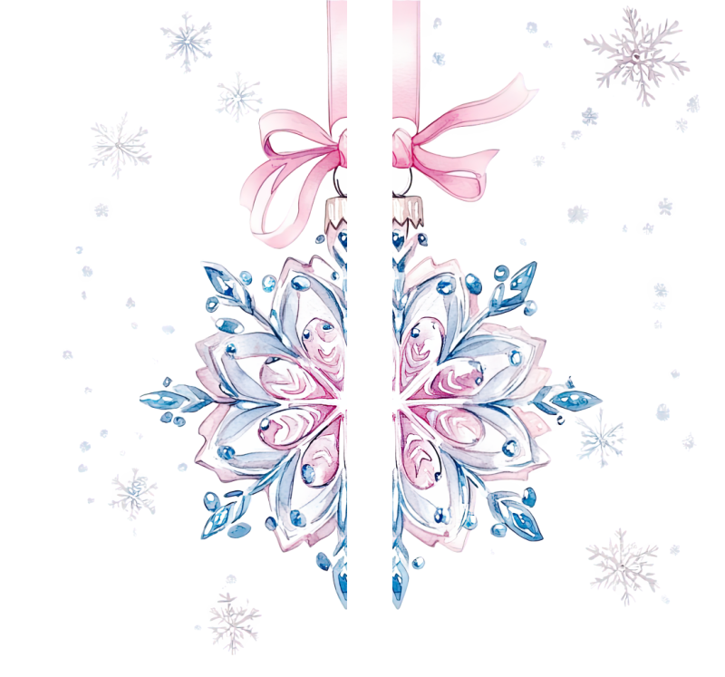 Transfer #193 SnowFlake 001 2 Sides separated