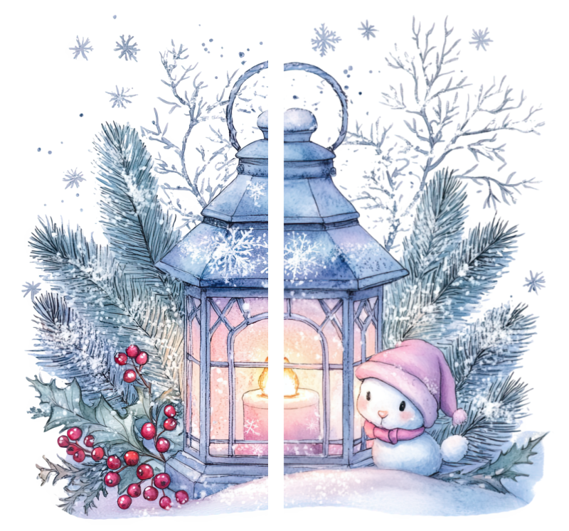 Transfer #195 Christmas Lantern Side by side