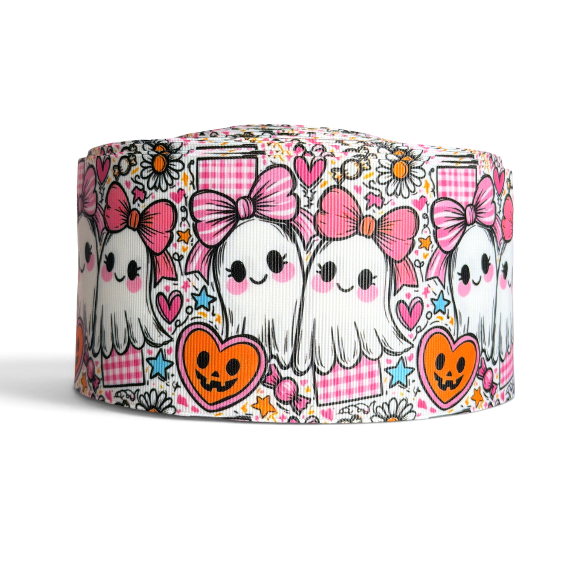 3 Yards 7.5cm m/3inch Cutest Ghosts Printed Grosgrain