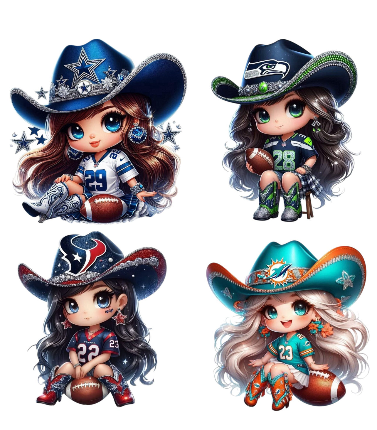 #158 Football Girl Fans 3 Transfer  Sheet