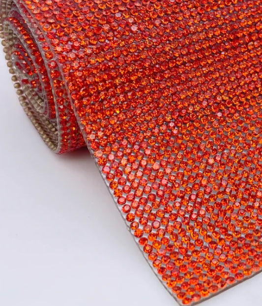 Bright Orange Crystal Strip 15.5inch Long 1.3inch Wide