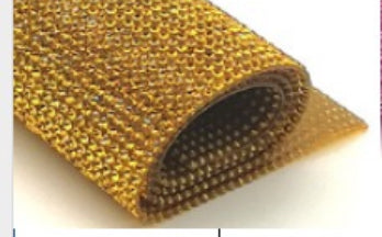 Yellow Gold Crystal Strip 15.5inch Long 1.3inch Wide