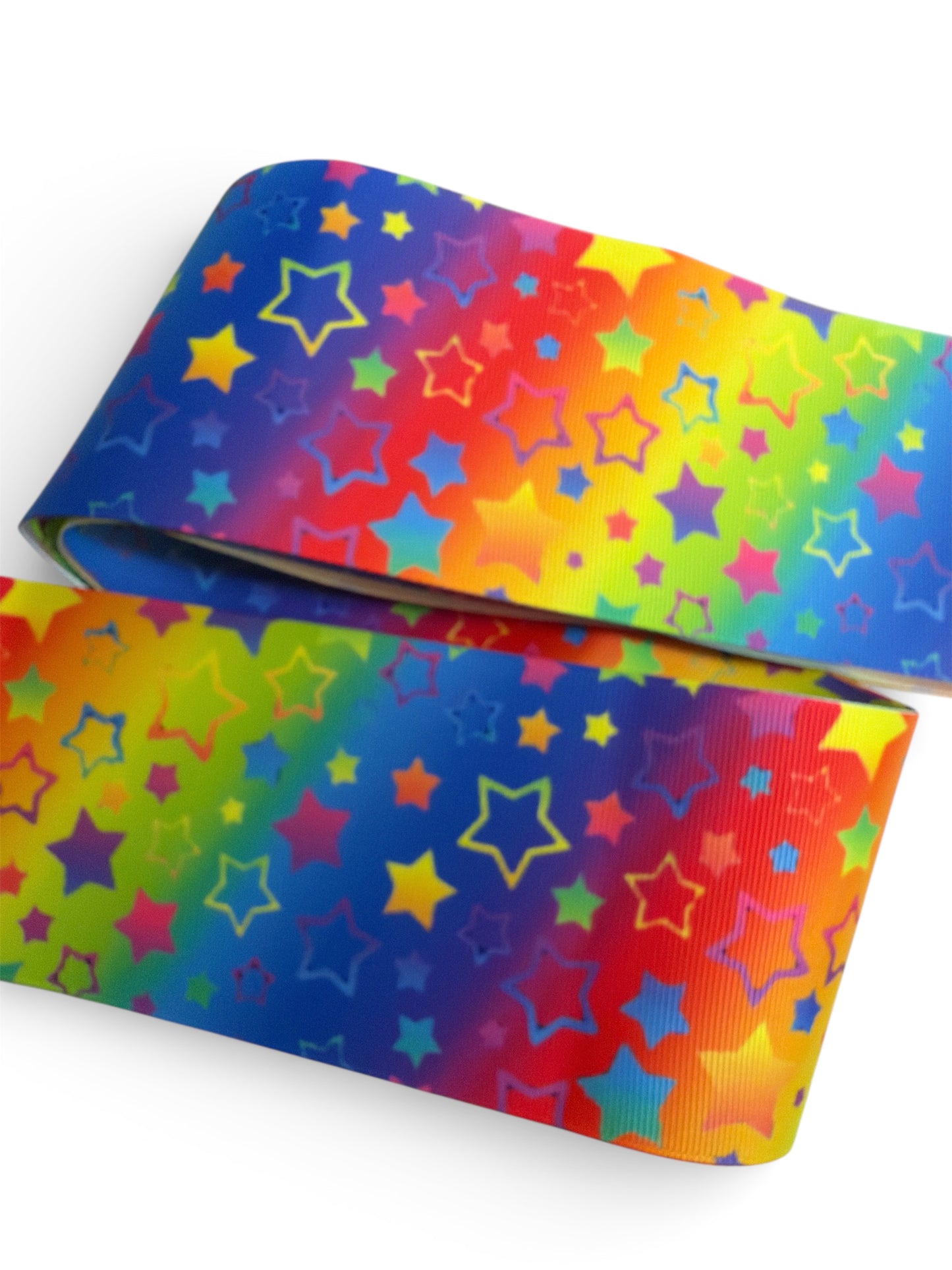 Colorful Neon Stars Ribbon 1 yard