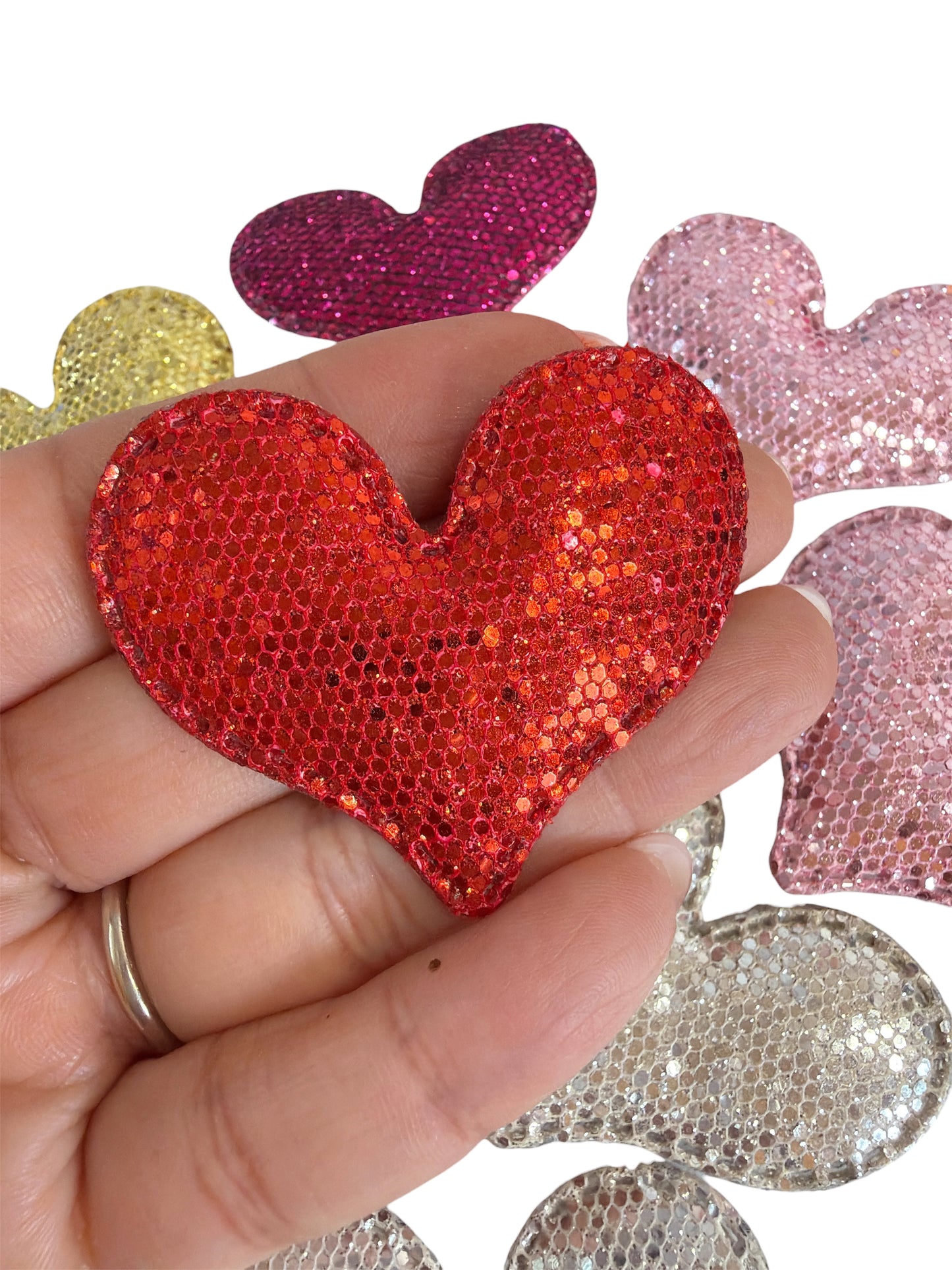 10pcs-Big Glitter Heart
