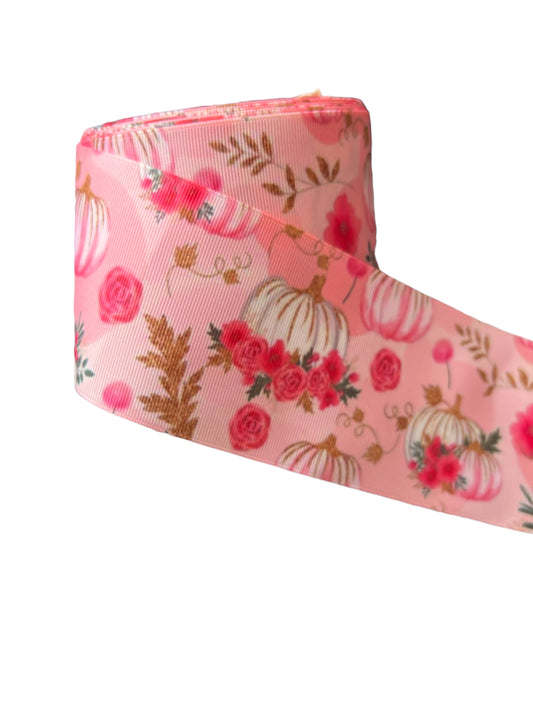Ribbon 7.5cm  Roses and Pumpkins 1 yard