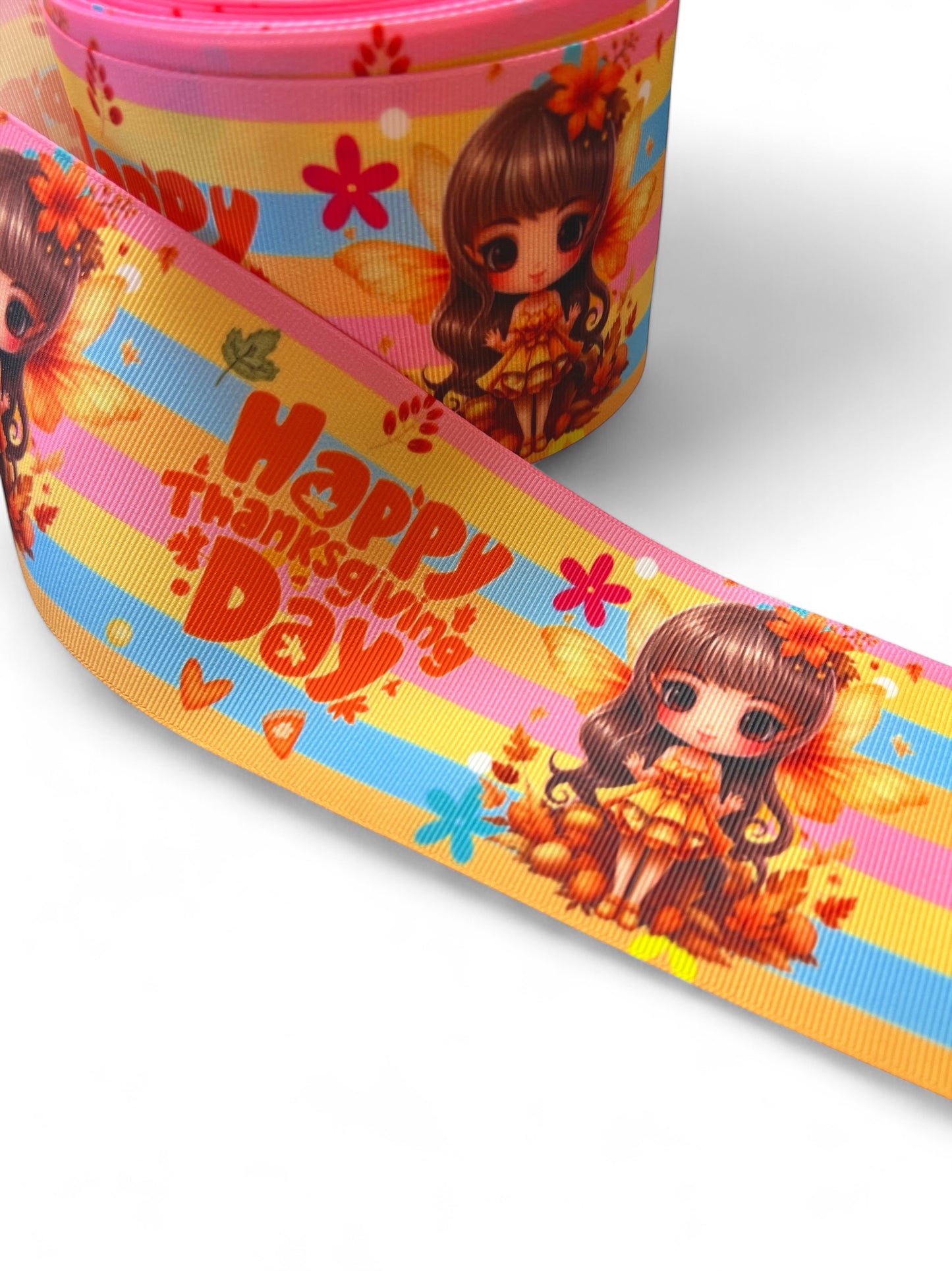 Ribbon 7.5cm  Happy Thanksgiving Fairy 1 yard