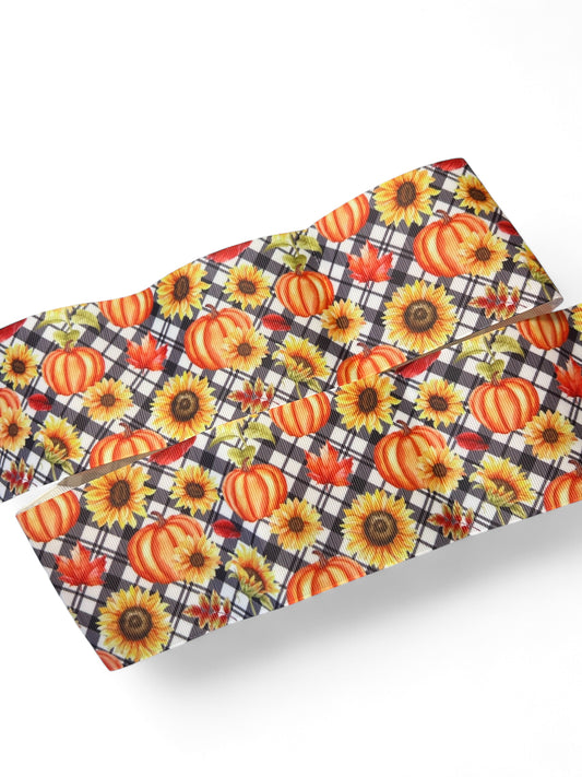 7.5cm  Squares Sunflower Pumpkins 1 yard