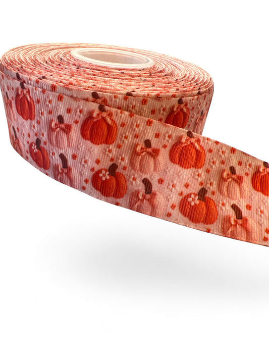 3.8cm/1.5inch 3D Bow Pumpkins Ribbon 1 yardw