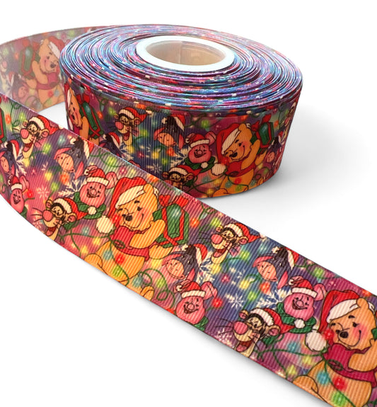 3.8cm/1.5inch Christmas Pooh Ribbon 1 yard