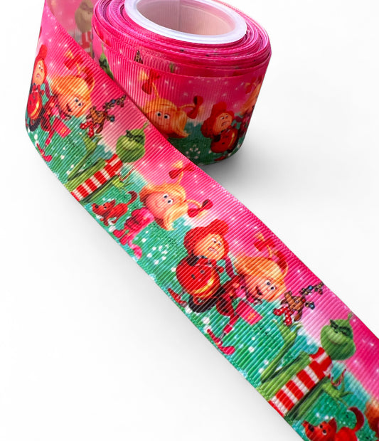 3.8cm/1.5inch Cindy Lou Christmas  Ribbon 1 yard