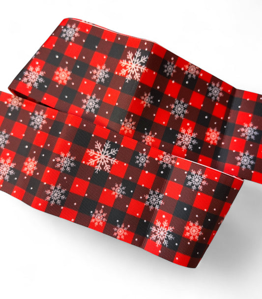 7.5cm/3inch Christmas Squares Snowflakes  1 yard