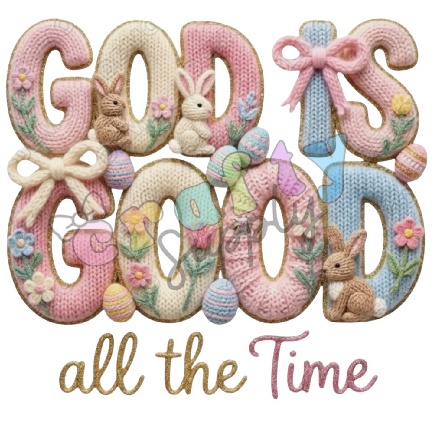 #262 Transfer DTF God is Good Yarn Style