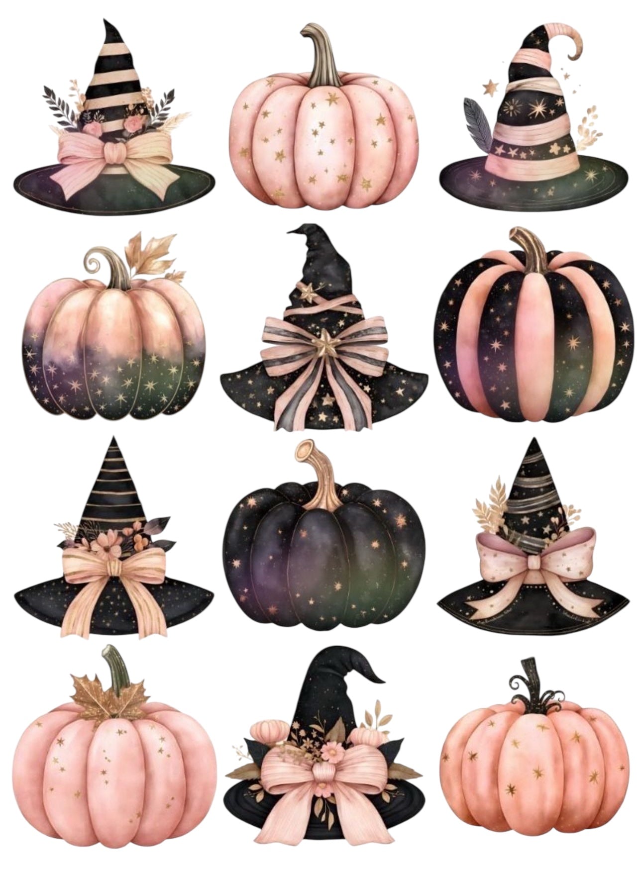 #162 Hats and Pumpkins  Transfer  Sheet