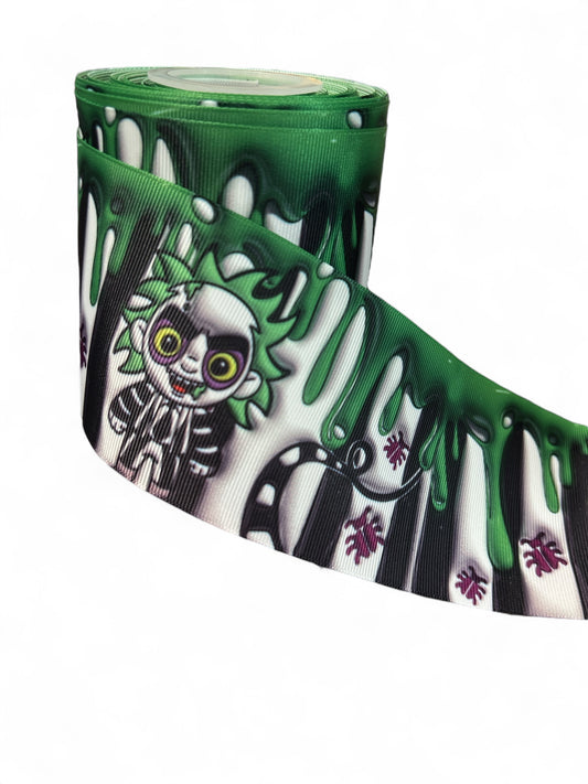 7.5cm/3inch Ribbon Beetlejuice Slime  1 Yard
